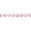 Bead, glass 1pkg8, opaque red and white, 14mm hand-painted round. image number 1