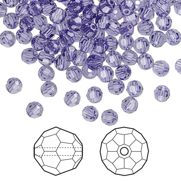 Bead 144pk tanzanite, Crystal Passions® 4mm round 5000 image number 0