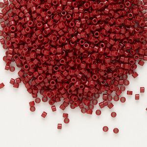 Seed bead, Delica®, glass, pkg/7.5g, #11 round, Duracoat® opaque outside dyed jujube (DB-2119).