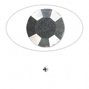 Chaton, glass rhinestone, hematite black, foil back, 2.2-2.3mm faceted round, PP16. Sold per pkg of 72.