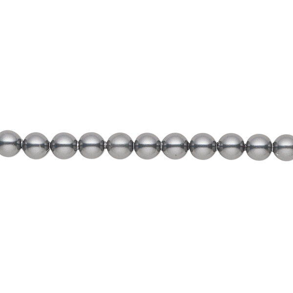 Pearl 500pk dark grey, Crystal Passions® 4mm round 5810 image number 0