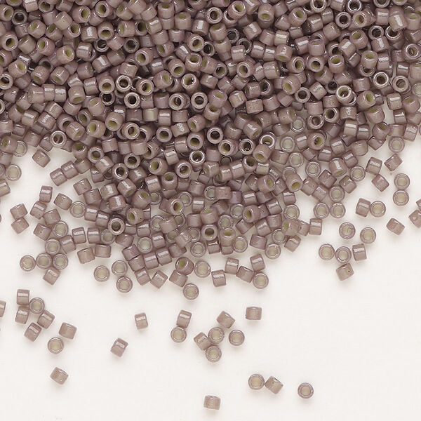 Seed bead, Delica®, glass, pkg/7.5g, #11 round, Duracoat® opaque outside dyed taupe (DB-2365). image number 0