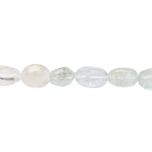 Multi-beryl 1pkg1, hand-cut flat oval bead C grade, 14 inch 7x6mm-11x8mm image number 0