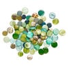 Mother-of-pearl shell 1pkg4oz, puffed flat round bead mix multi-green 13-16mm image number 1