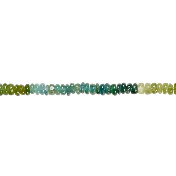 Green tourmaline 1pkg1, hand-cut rondelle bead 12.5 inch 2x1mm-3x2mm image number 0