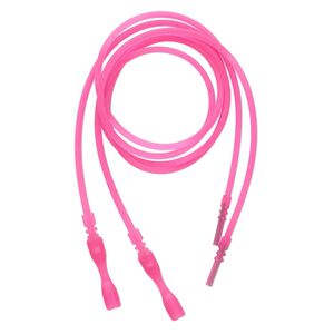 Necklace cord, silicone, translucent hot pink, 2.2-2.5mm wide, 18 inches with snap closure. Sold per pkg of 4.