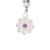 Quartz crystal / amethyst 1pkg1, top-drilled hand-cut 1sided carved flower bead natural, 16mm image number 0