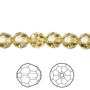Bead 12pk dark jonquil, Crystal Passions® Regenerated 8mm round 5000