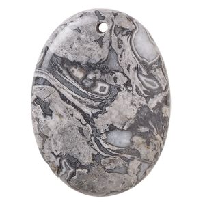 Silver crazy lace agate 1pkg1, domed oval focal natural 40x30mm