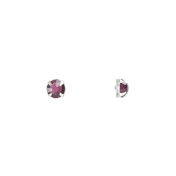 Bead 24pk rose montees amethyst silver plate, Preciosa Czech crystal 3.8-4mm round SS16 image number 0