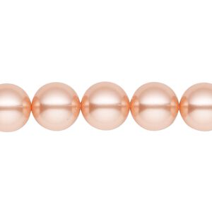 Pearl 25pk rose peach, Crystal Passions® 10mm round 5810