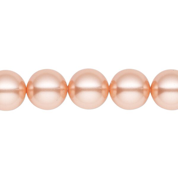 Pearl 25pk rose peach, Crystal Passions® 10mm round 5810 image number 0