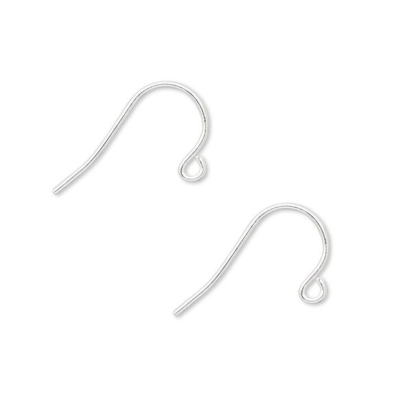 Ear wire, sterling silver-filled, 11.5mm fishhook with open loop, 21 gauge. Sold per pkg of 5 pairs. image number 0