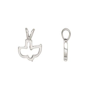 Pendant, antiqued sterling silver, 16.5x10.5mm single-sided cut out dove. Sold individually.