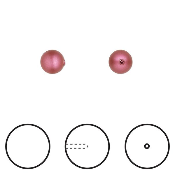 Pearl 4pk mulberry pink, Crystal Passions® 6mm round 5818 image number 0