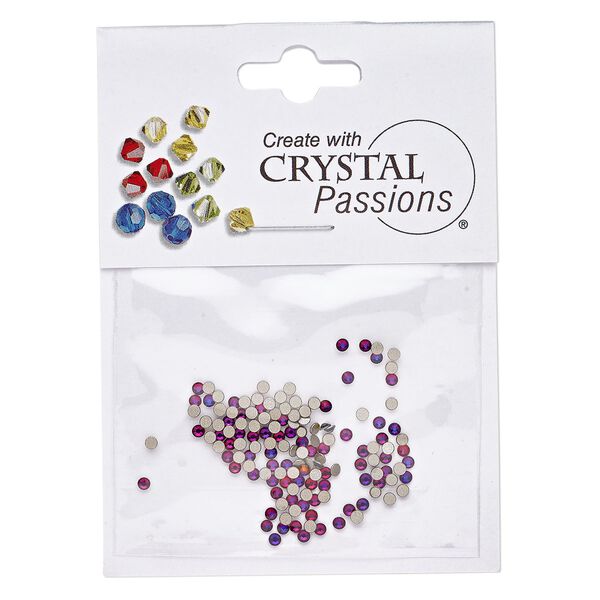 Flat back 144pk crystal volcano foil back, Crystal Passions® 1.7-1.9mm rose round SS5 2058 image number 0