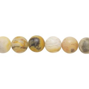 Crazy lace agate 1pkg1, matte round bead natural 8 inch 8mm