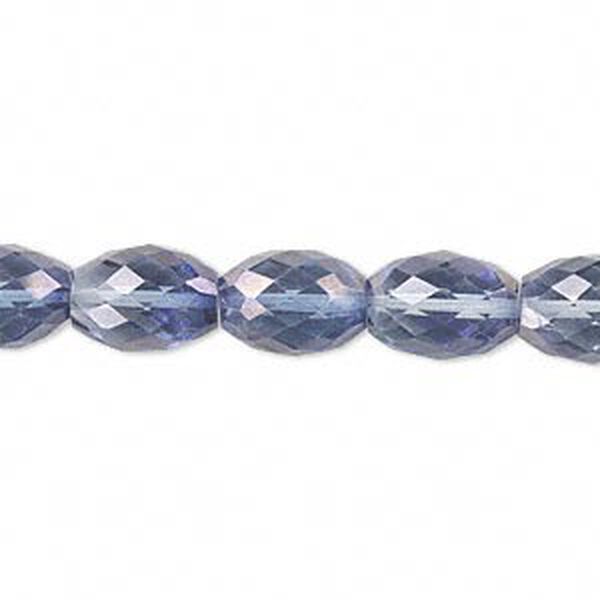 Bead, quartz crystal (coated), blue AB, 11x8mm hand-cut faceted oval, B grade, Mohs hardness 7. Sold per pkg of 10. image number 0