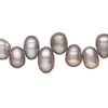 Freshwater pearl 1pkg1, top-drilled rice, 14 inch silver peacock 7x6mm-11x7mm cultured image number 0