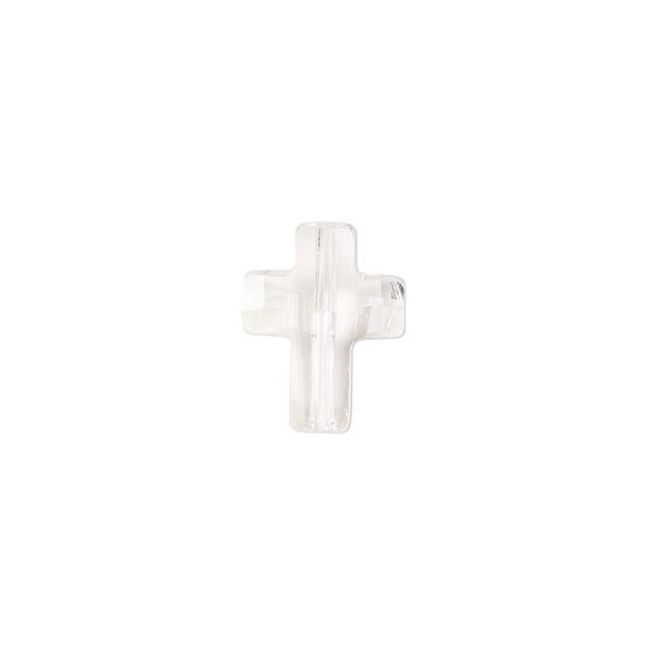 Bead 2pk crystal clear, Celestial Crystal® 14x11mm cross image number 0