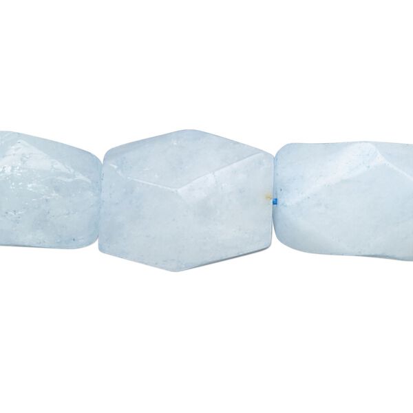 Blue aquamarine 1pkg1, tumbled faceted nugget bead 15.5-16 inch medium image number 0