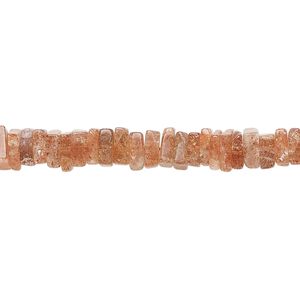 Sunstone 1pkg1, hand-cut square rondelle bead natural 8 inch 4x1mm-6x3mm