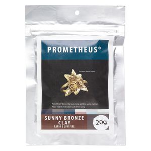Prometheus® sunny bronze clay, pkg/20g, rapid and low fire formula.