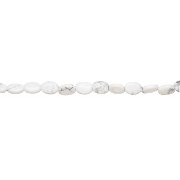 Howlite 1pkg1, puffed oval bead natural, 15 inch 15x11mm-16x12mm image number 1