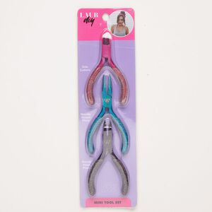 Steel / rubber 1pkg3, pliers teal / black / red 3 inch