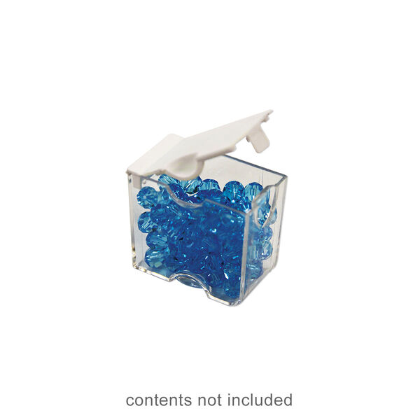 Organizer, Medium Containers™, Bead Storage Solutions™, plastic, clear and opaque off-white, 2 x 1-3/4 x 1-1/8 inches. Sold per 5-piece set. image number 0