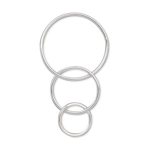 Focal, sterling silver-filled, 40x20mm with 20mm / 14mm / 10mm round. Sold individually.