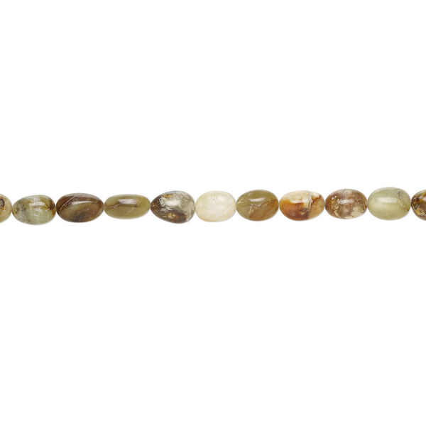 Moss opal 1pkg1, nugget bead natural, 15 inch small to medium image number 1