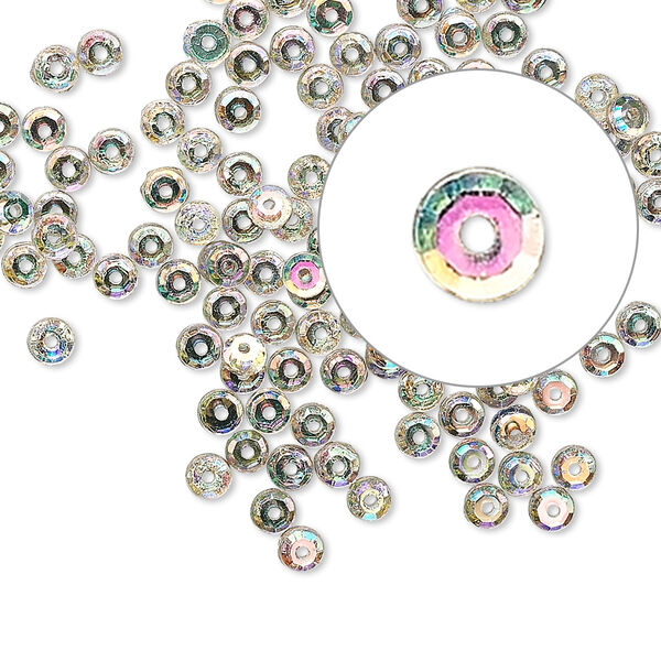 Flat back, Czech glass rhinestone, clear AB, 3-3.2mm round Loch Rosen, SS12. Sold per pkg of 144 (1 gross). image number 0