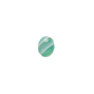 Striped green agate 1pkg10, calibrated oval cab 10x8mm