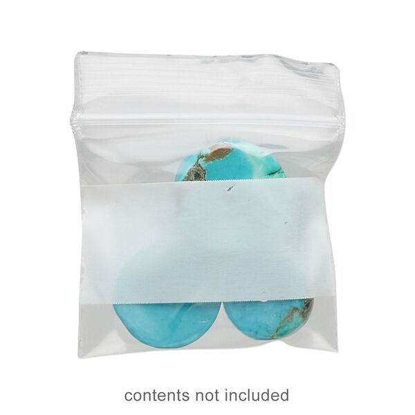 Bag, Tite-Lip™, plastic, clear and white, 1x1-inch top zip with block. Sold per pkg of 1,000. image number 0