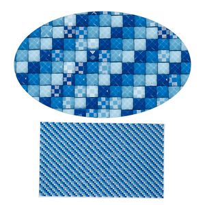 Adhesive sheet, My Style Deco Art™, peel-off, resin and glue, blue ombre, 8 x 4-3/4 inch rectangle, 1.8mm thick. Sold individually.