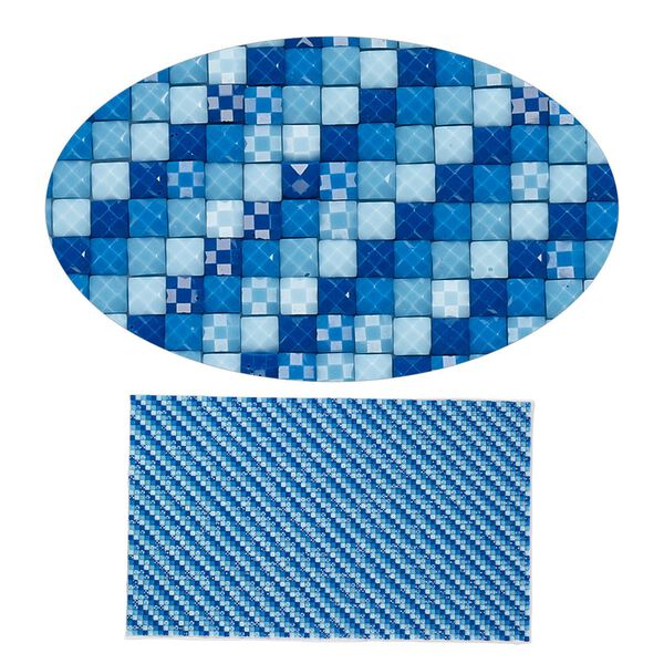 Adhesive sheet, My Style Deco Art™, peel-off, resin and glue, blue ombre, 8 x 4-3/4 inch rectangle, 1.8mm thick. Sold individually. image number 0
