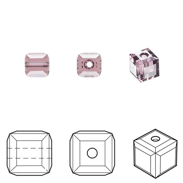 Bead 48pk iris, Crystal Passions® 6mm cube 5601 image number 0