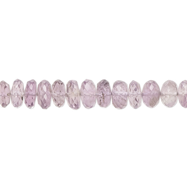 Lavender amethyst 1pkg1, hand-cut micro-faceted rondelle bead natural B grade, 9 inch 6x3mm-7x6mm image number 0