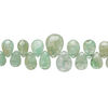 Emerald 1pkg1, hand-cut top-drilled puffed teardrop bead, 4 inch graduated 5x3mm-9x6mm light image number 0