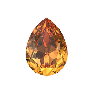 Fancy stone 1pkg144 dark orange TCF™ foil back, Swarovski®, 14x10mm pear 4320