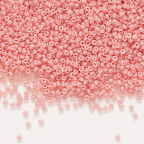 Seed bead, Miyuki, glass, pkg/35g, #15 rocaille, Duracoat® opaque outside dyed lychee (RR-4463). image number 0