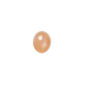 Peach moonstone 1pkg6, hand-cut calibrated oval cab natural 10x8mm