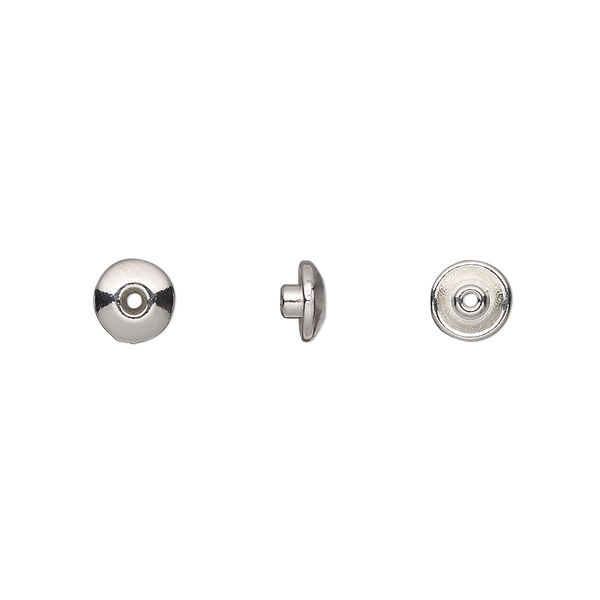 Bead aligner, TierraCast® BeadAligners™, white bronze-plated pewter (tin-based alloy), 6x3mm rondelle with 3mm peg. Sold per pkg of 100. image number 0