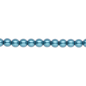 Pearl 1pk teal, Celestial Crystal® 4mm round 15.5-16 inch