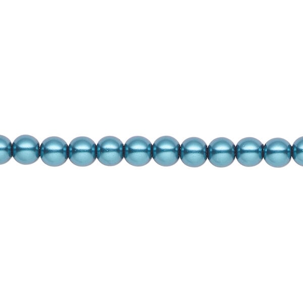 Pearl 1pk teal, Celestial Crystal&reg; 4mm round 15.5-16 inch image number 0