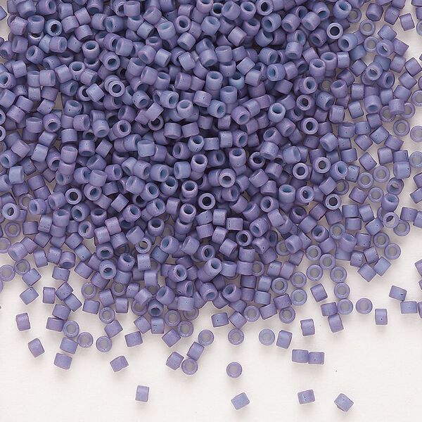 Seed bead, Delica®, glass, pkg/7.5g, #11 round, opaque matte lavender light blue (DB-0799). image number 0