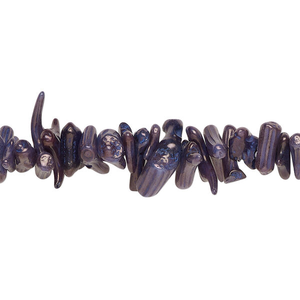 Bamboo coral 1pkg1, cupolini bead 14 inch dark grape 6x1mm-12x3mm image number 0