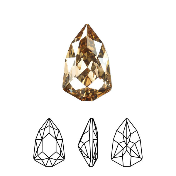 Fancy stone 1pk crystal golden shadow foil back, Crystal Passions® 18.7x11.8mm trilliant 4707 image number 0