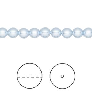 Pearl 100pk light blue, Crystal Passions® 5mm round 5810